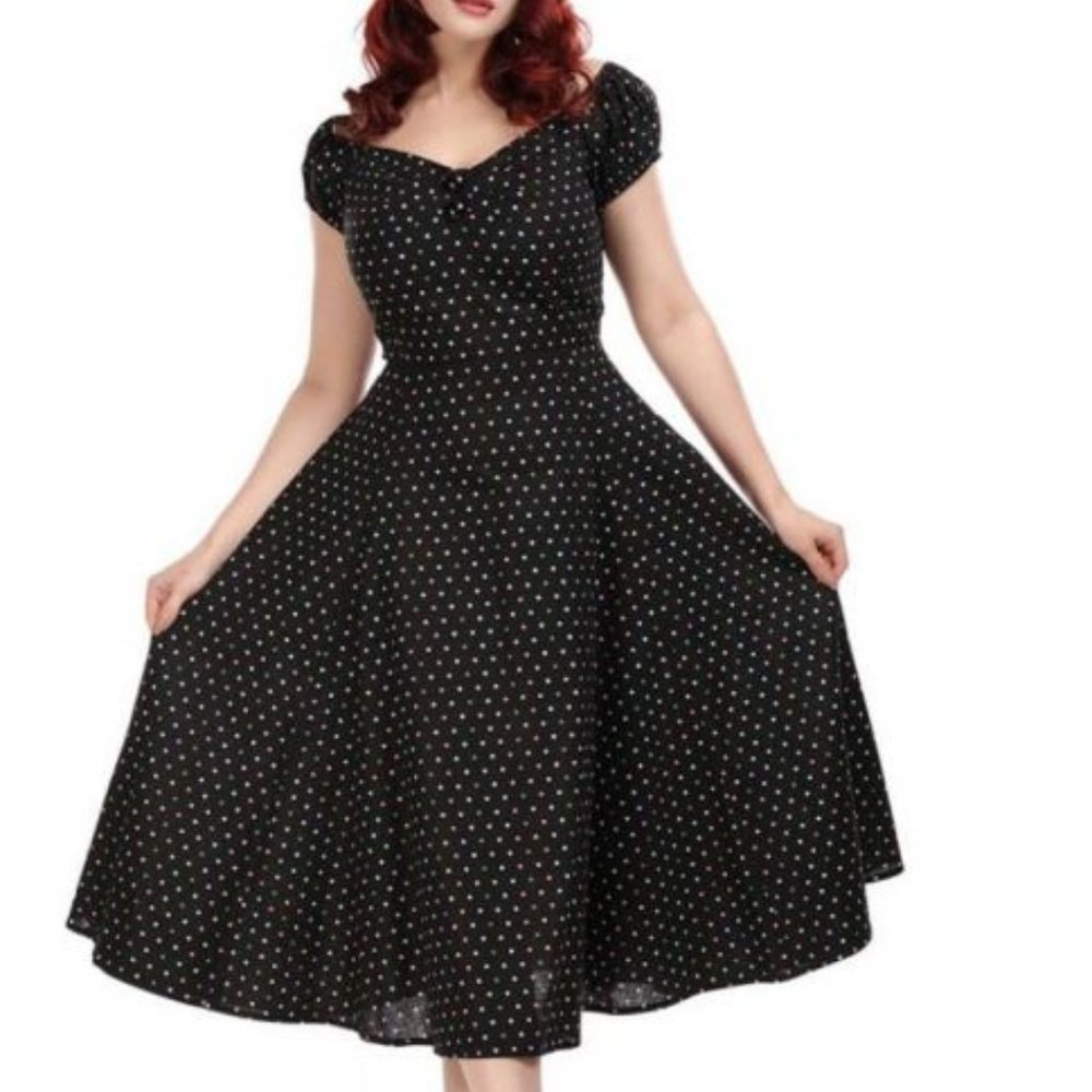 COLLECTIF Polka-dot swing dress (XS)